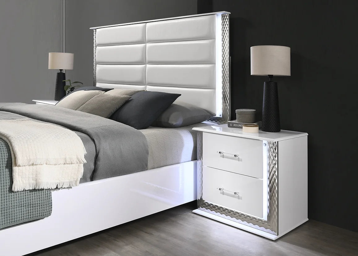 5pcs B79 Dina LED White Bedroom Set