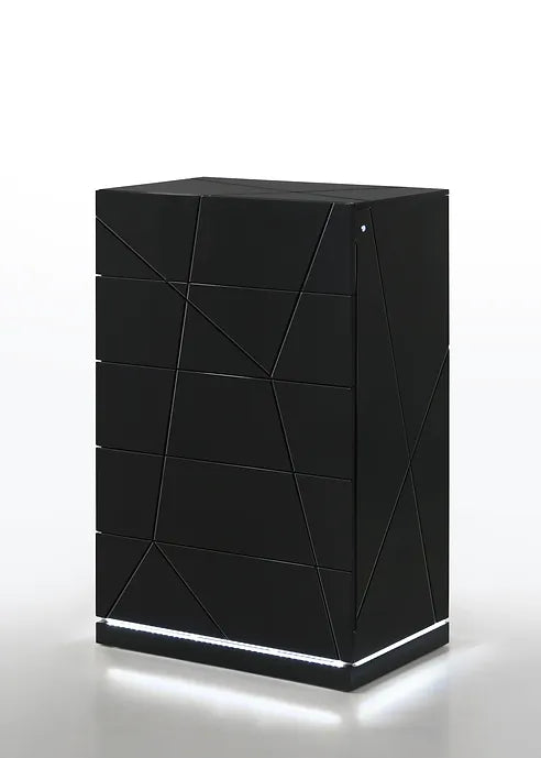5pcs LED Black Bedroom Set