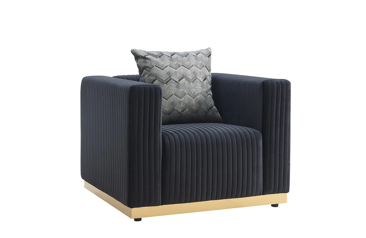 3pcs or 2pcs S3168 Alisha Black Sofa & Loveseat