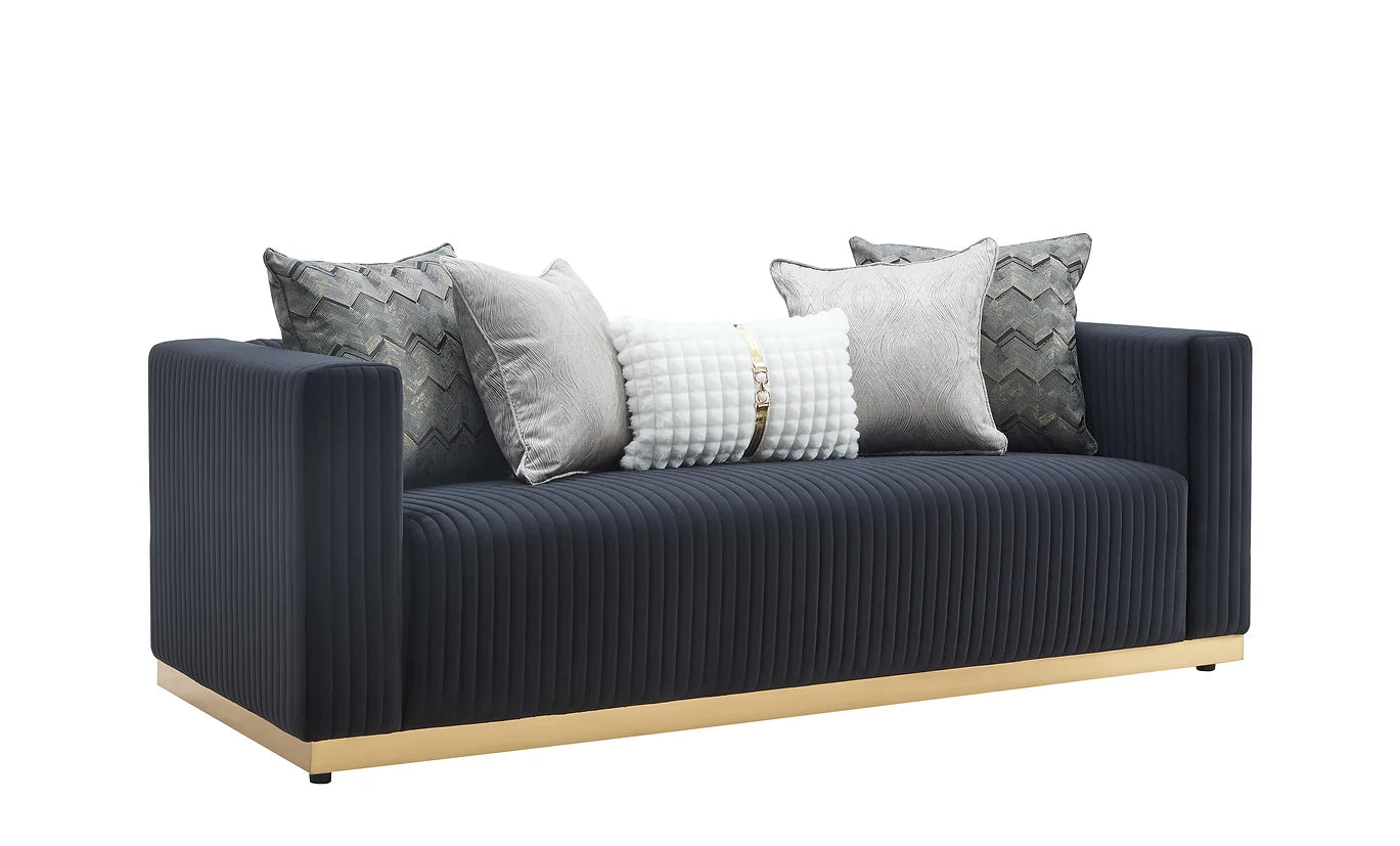 3pcs or 2pcs S3168 Alisha Black Sofa & Loveseat