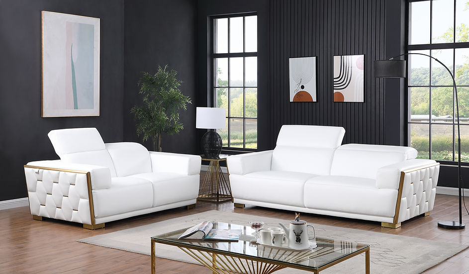 MI-1245 Hexor White Sofá & Loveseat Optional Add Chair