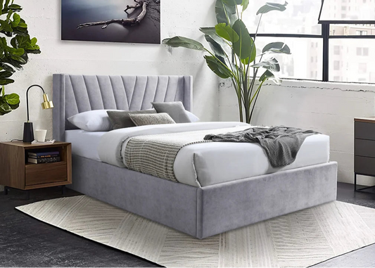 Ellie Grey Fabric Storage Platform Bed Frame