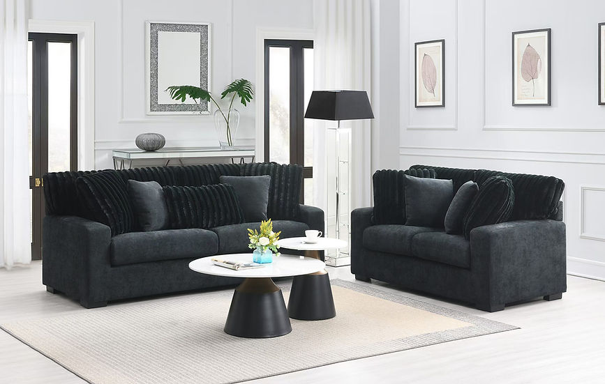 3pcs o 2pcs S1800 Tarra Black Sofa & Loveseat