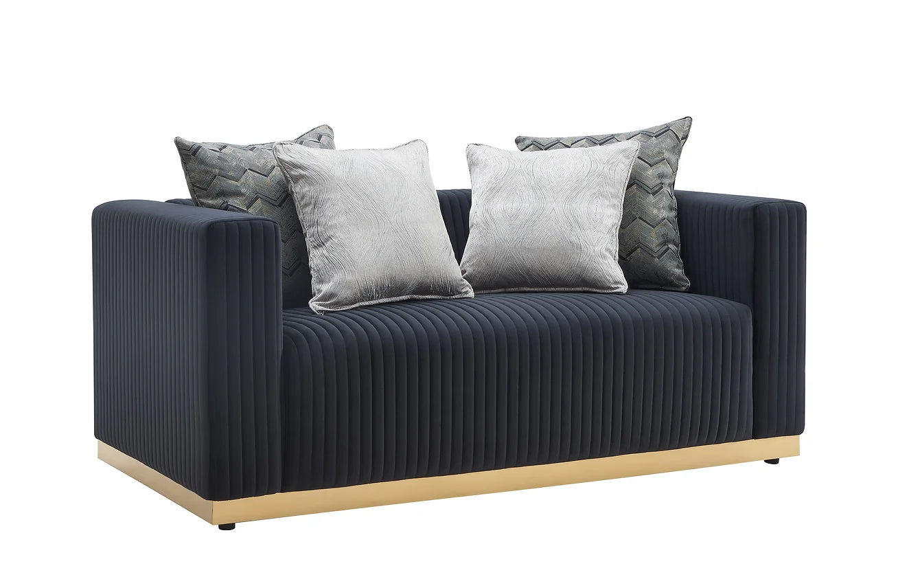 3pcs or 2pcs S3168 Alisha Black Sofa & Loveseat