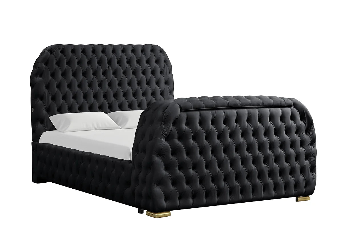 Royal Black Platform Bed Frame