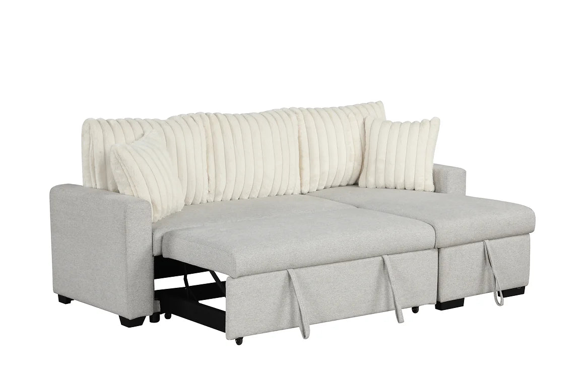 S8670 Nori Beige Sectional with Pullout Bed