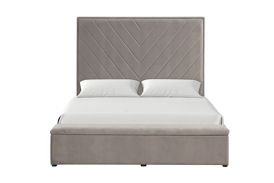 B8012 Mio Grey Velvet Storage Bed Frame