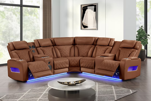 S2024 Skyline Brown Caramel Power Reclining Sectional