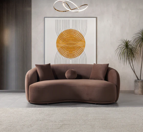 Bonita Coffee Velvet Loveseat 81