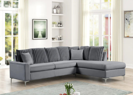 S250 Elina Grey Velvet Sectional