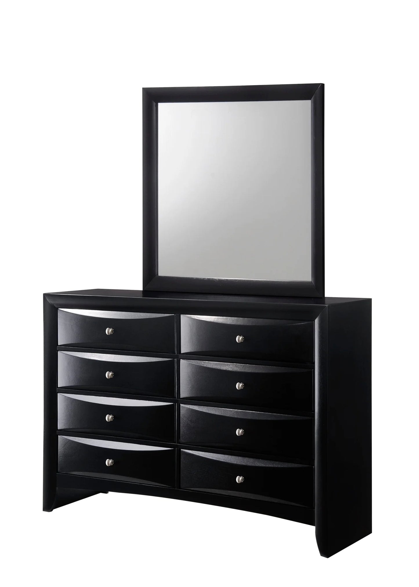 5pcs Emily Black Wood Finish Storage Bedroom Set