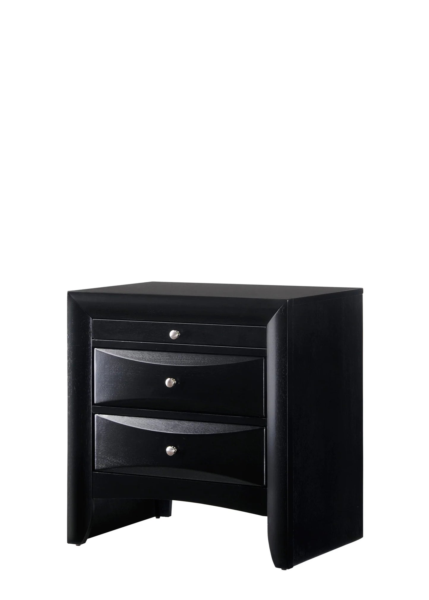 5pcs Emily Black Wood Finish Storage Bedroom Set