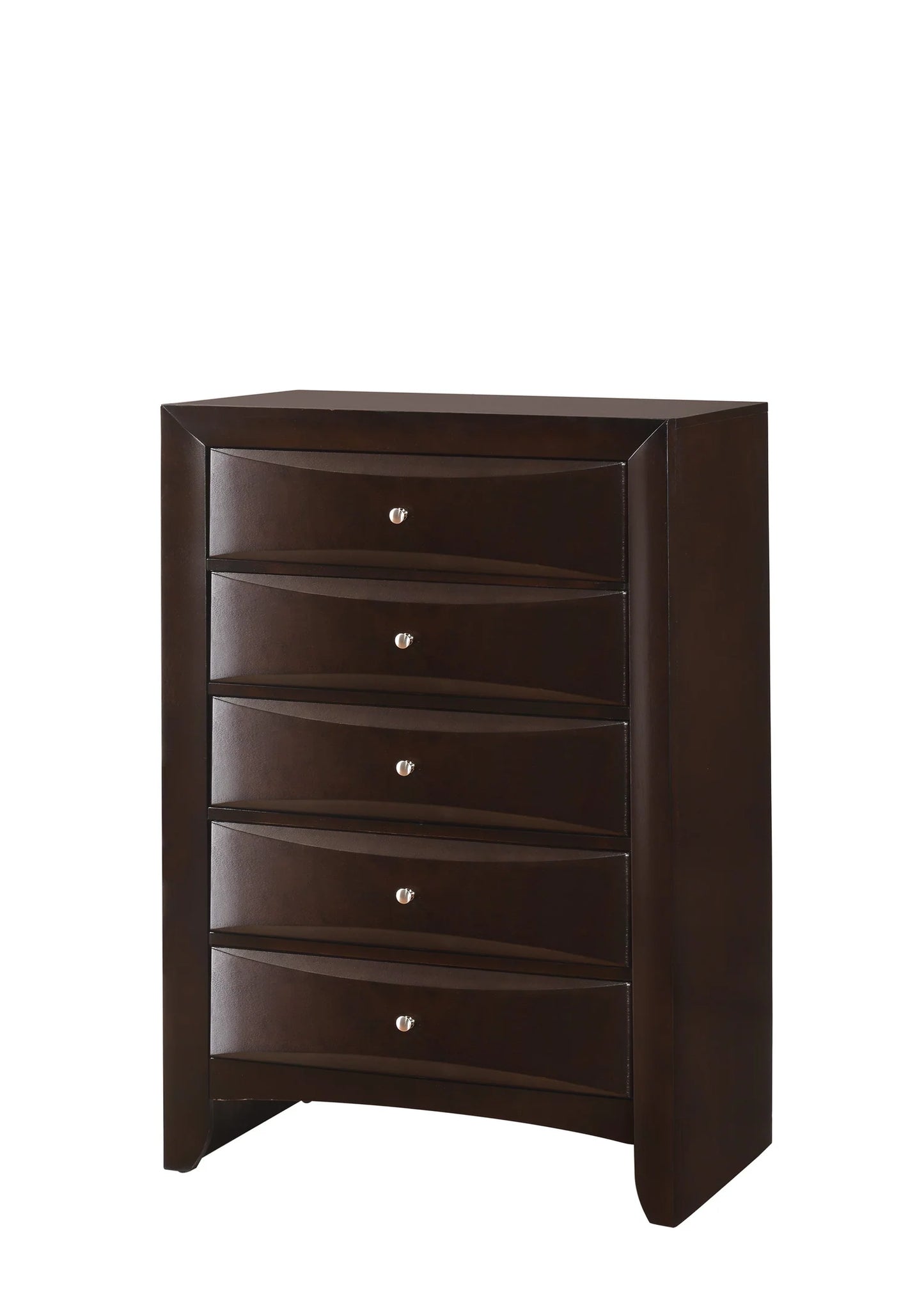 5pcs Emily Brown Wood Finish Storage Bedroom Set