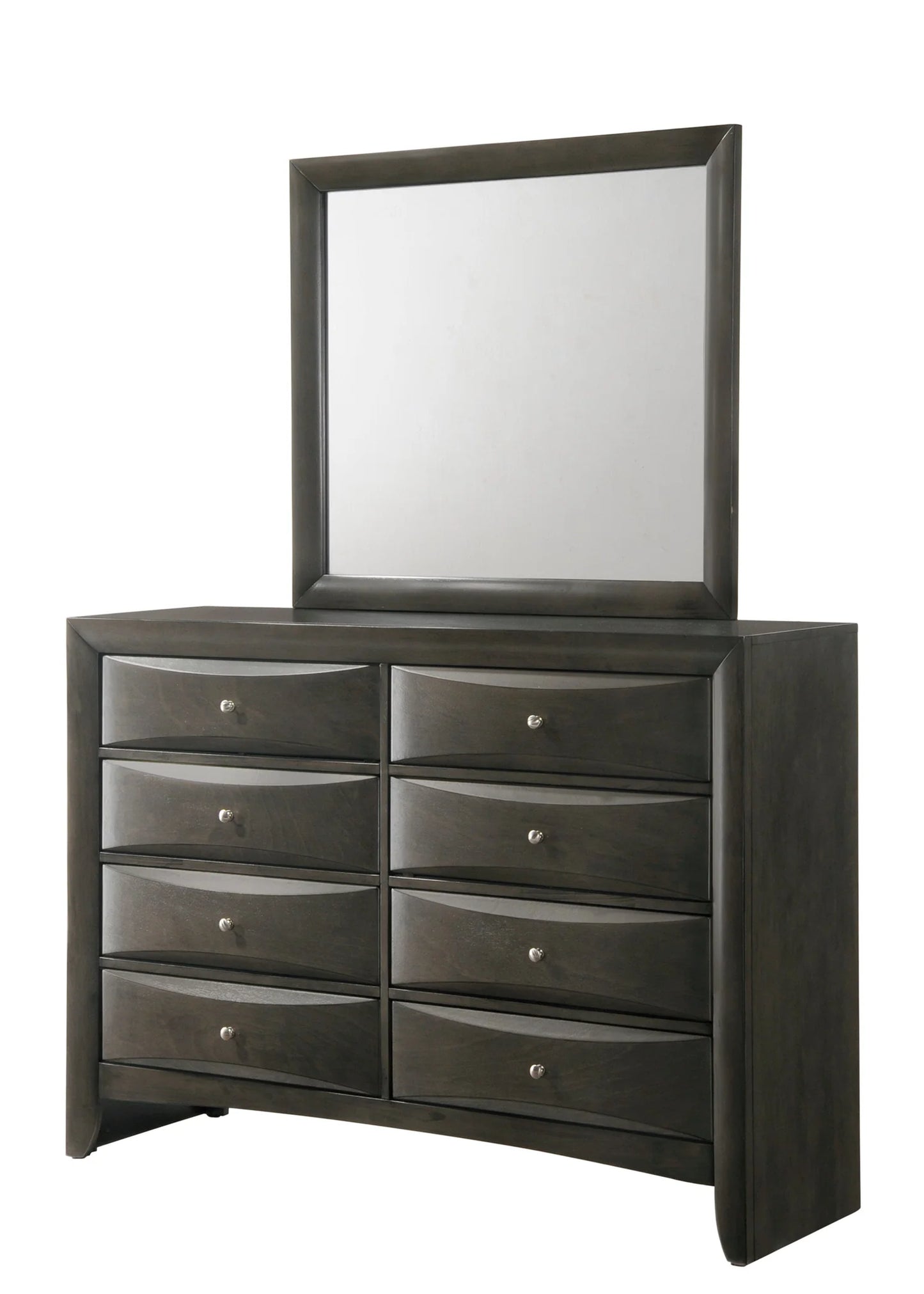 5pcs Emily Grey Wood Finish Storage Bedroom Set
