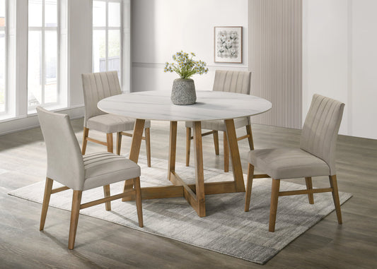 5pcs ENZO10 Light Oak Dining Set