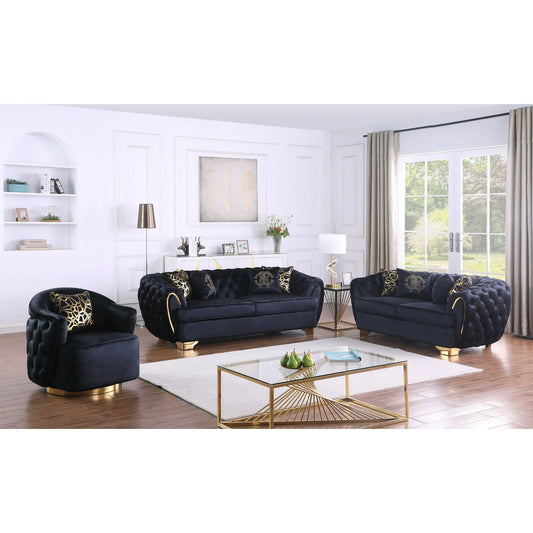 S2004 Mila Black Sofa Loveseat & Chair