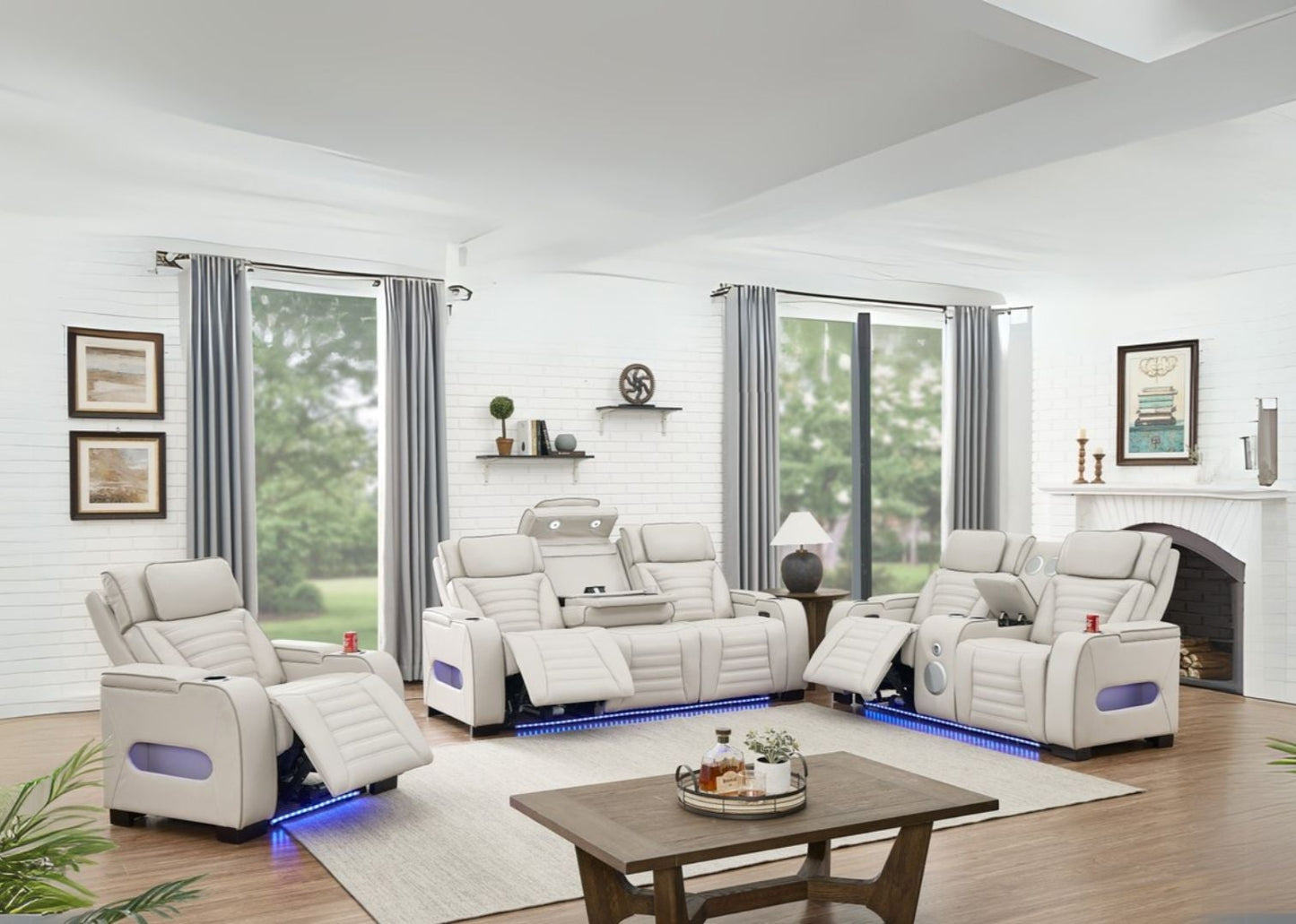 3pcs Tokyo Sand Power Reclining Sofa Set