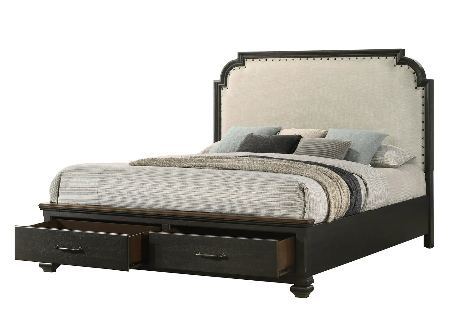 5pcs Hamilton Dark Brown Wood Bedroom Set