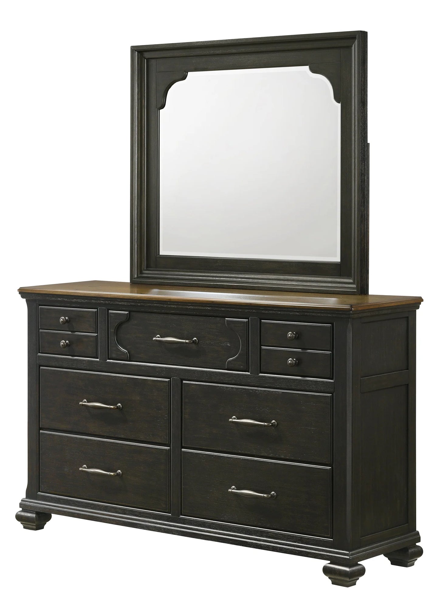 5pcs Hamilton Dark Brown Wood Bedroom Set