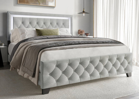 HH240 Grey Platform Bed Frame
