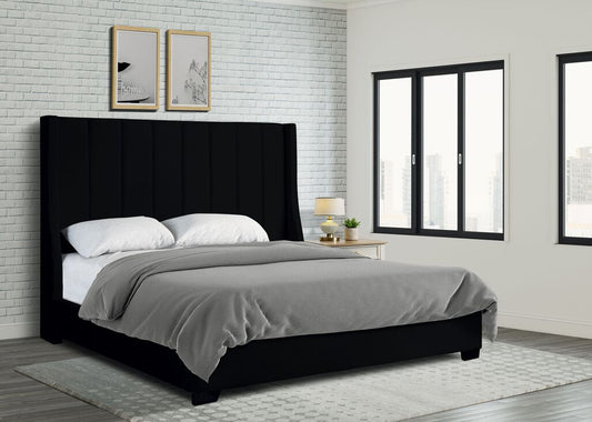 HH408 Black Velvet 6FT Tall Bed Frame