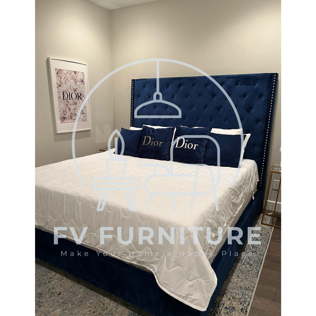 6FT Velvet Tufted Bed Frame (Multiple Colors)