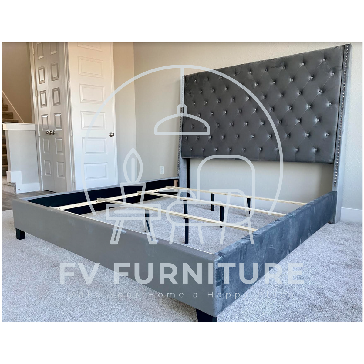 6FT Velvet Tufted Bed Frame (Multiple Colors)