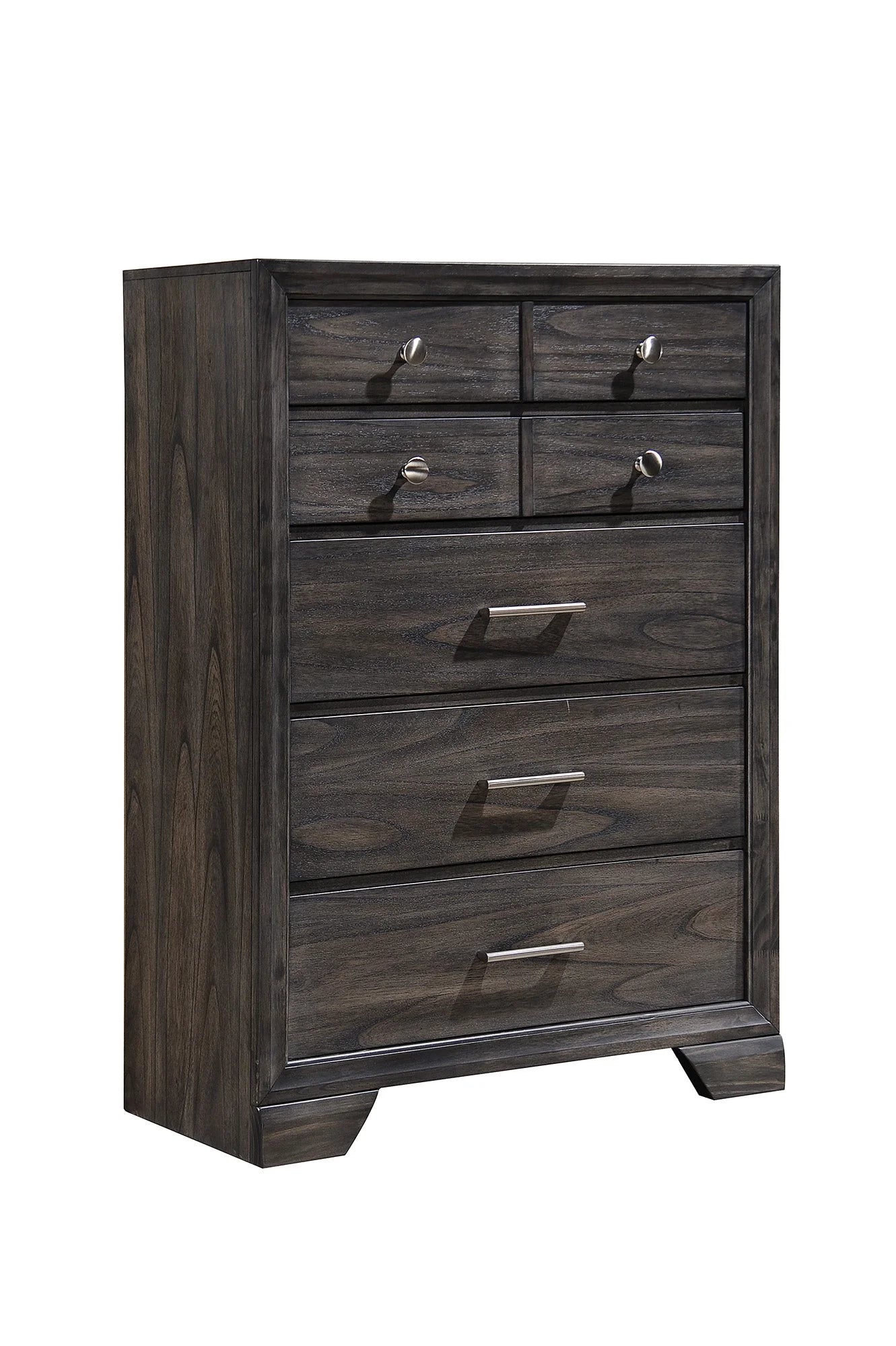 5pcs Jaymes Grey Wood Finish Bedroom Set