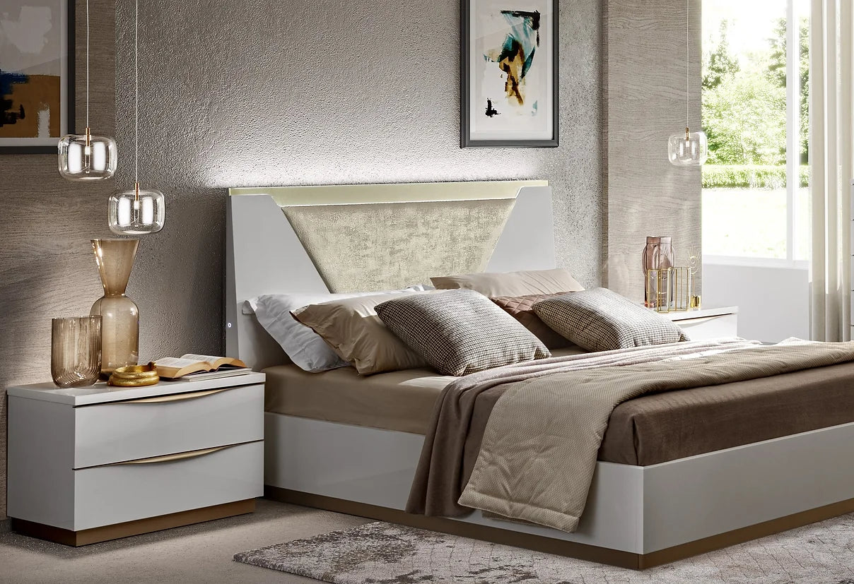 5pcs Kharma White Italian Bedroom Set