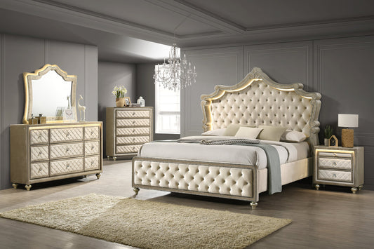 5pcs Kingdom Beige Bedroom Set