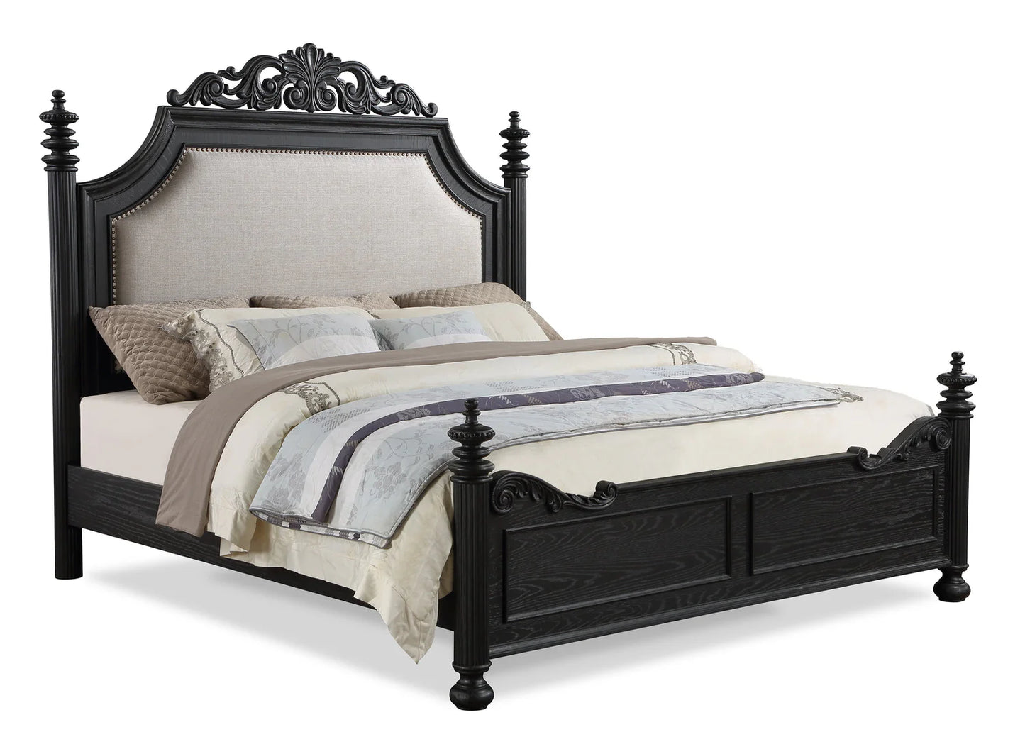 5pcs Kingsbury Espresso Wood Finish Bedroom Set