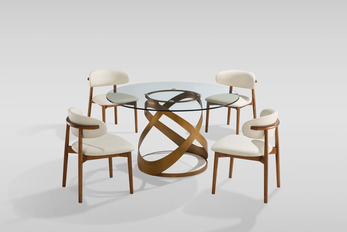 D1550 Dimi (Clear Glass/Bronze) 5pcs Dining Set