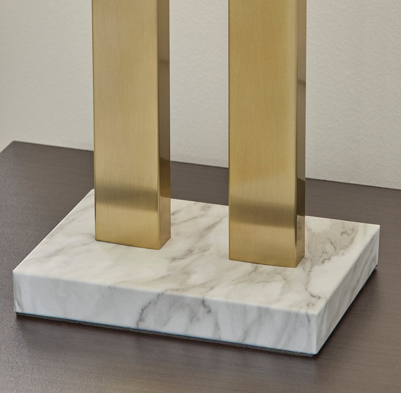 2pcs L204534 Gold & White Finish Lamp Set