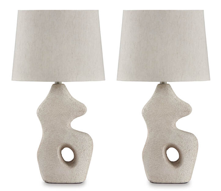 2pcs L243664 Beige Table Lamp Set