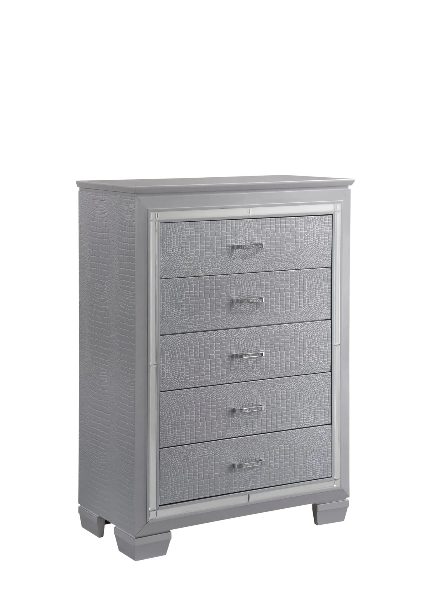 5pcs Lillian Silver LED Bedroom Set