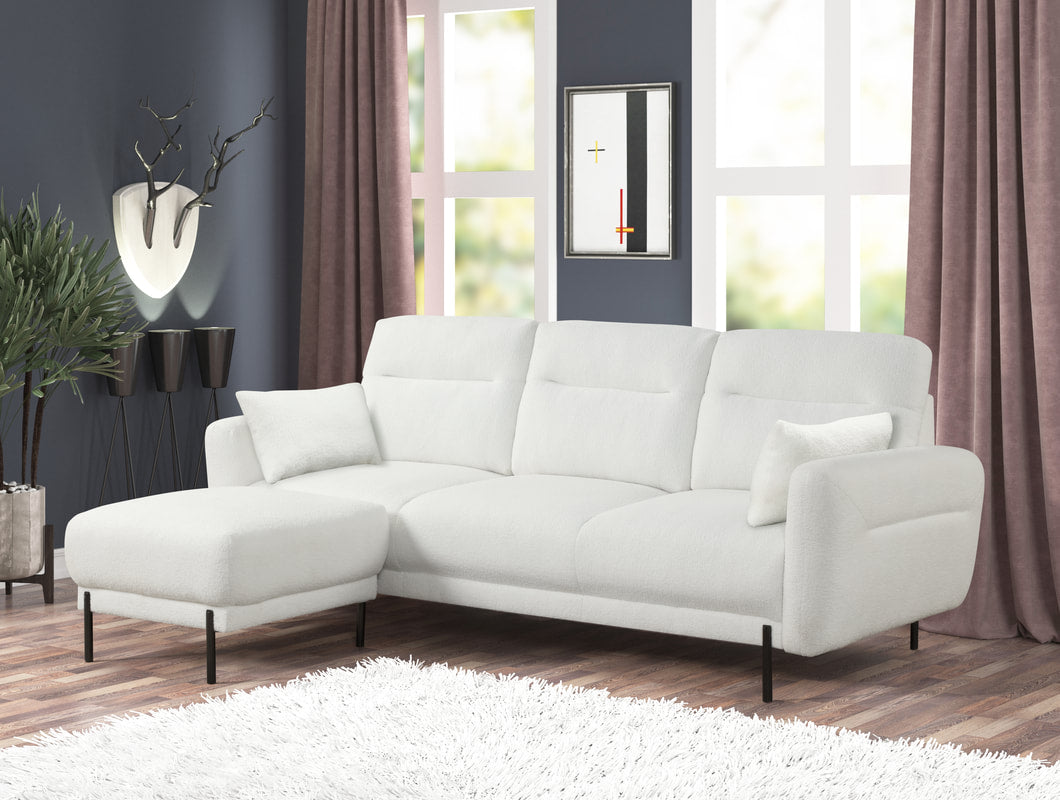 Lily White Fur Sectional