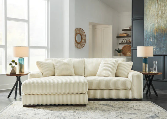 Ashley Lindyn Ivory 2-Piece LAF Chaise Sectional