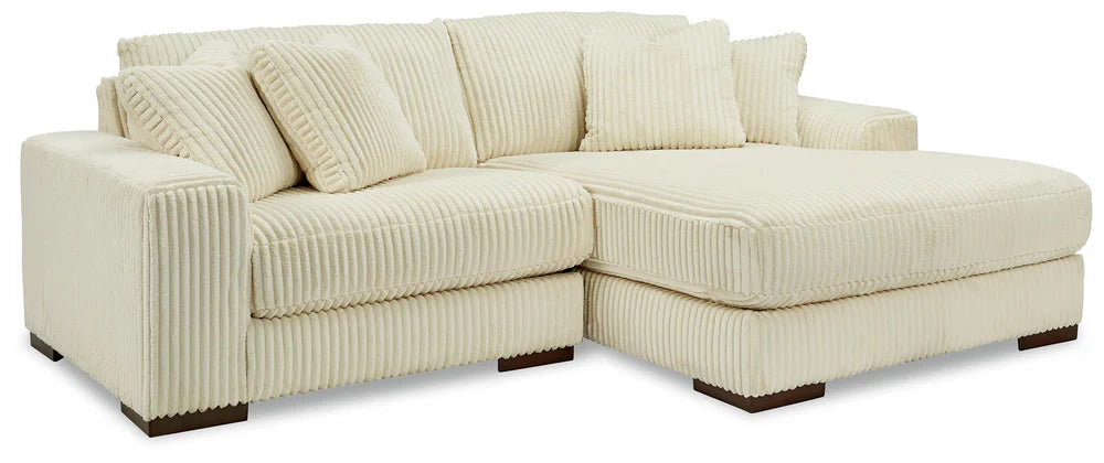 Ashley Lindyn Ivory 2-Piece RAF Chaise Sectional
