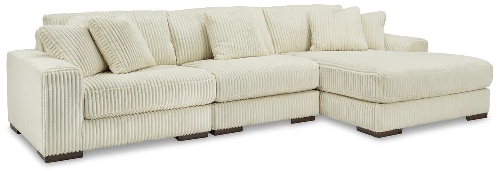 Ashley Lindyn Ivory 3-Piece RAF Chaise Sectional
