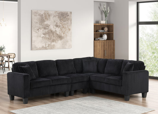 Logan2 Onyx Black Reversible Sectional