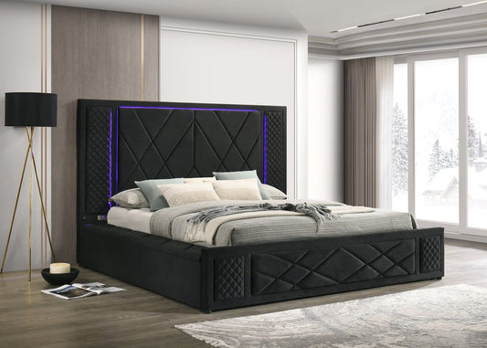Lorenzo Black LED Platform Bed