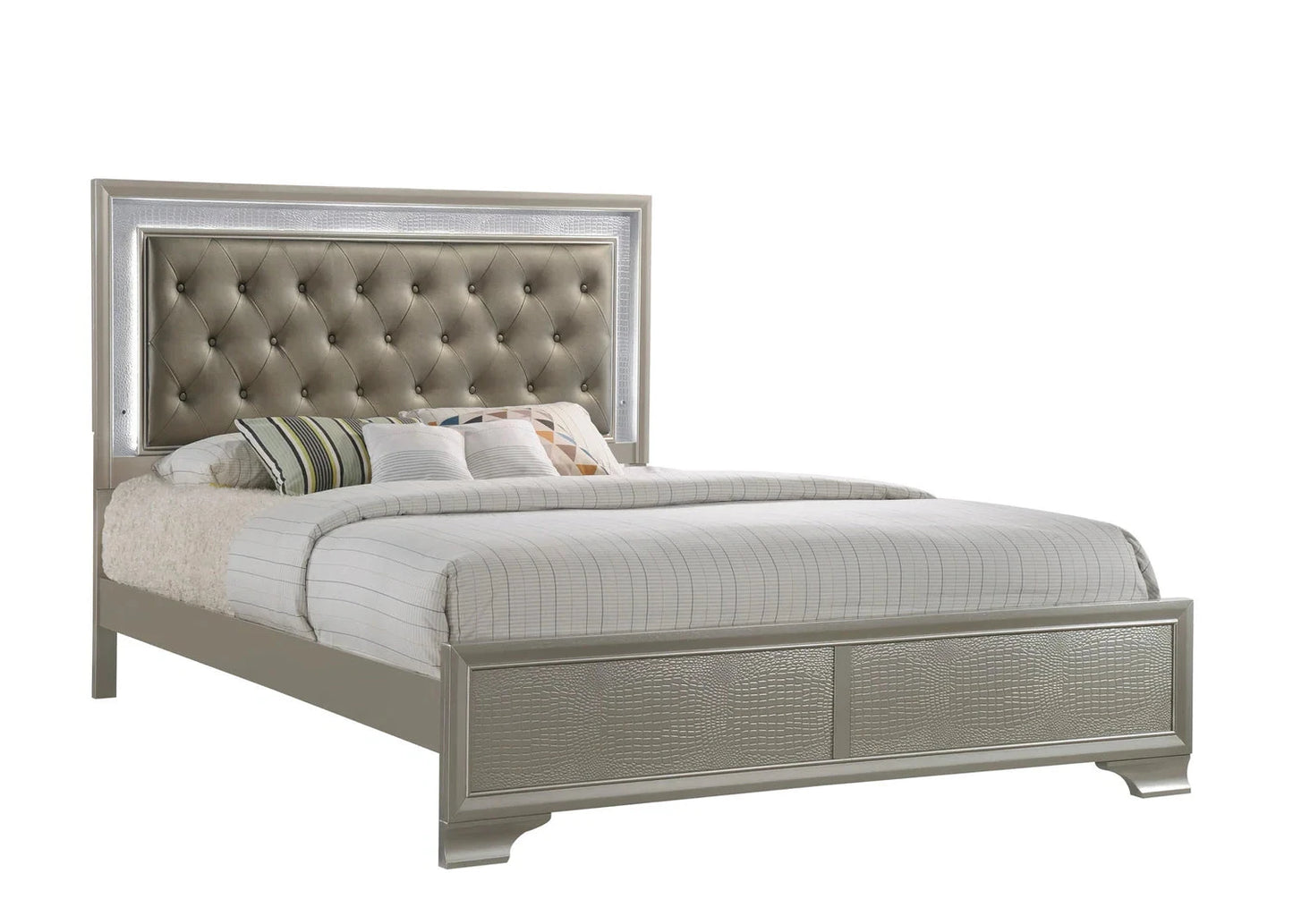 5pcs Lyssa Gold LED Bedroom Set