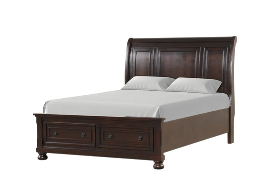 5pcs Magnolia10 Brown Wood Finish Bedroom Set