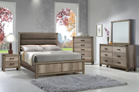 5pcs Matteo Melamine Wood Finish Bedroom Set