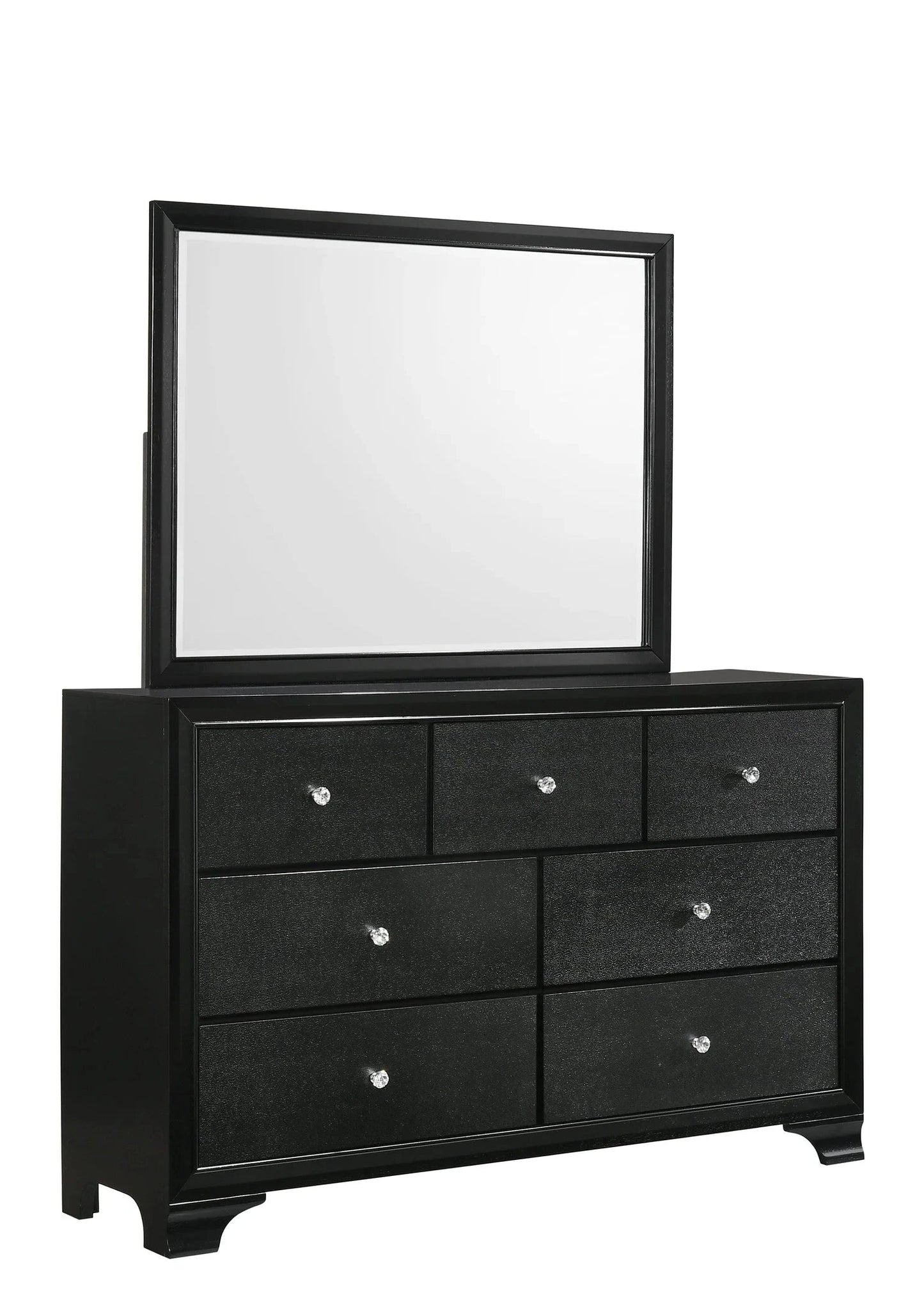 5pcs Micah Black Wood Finish LED Bedroom Set