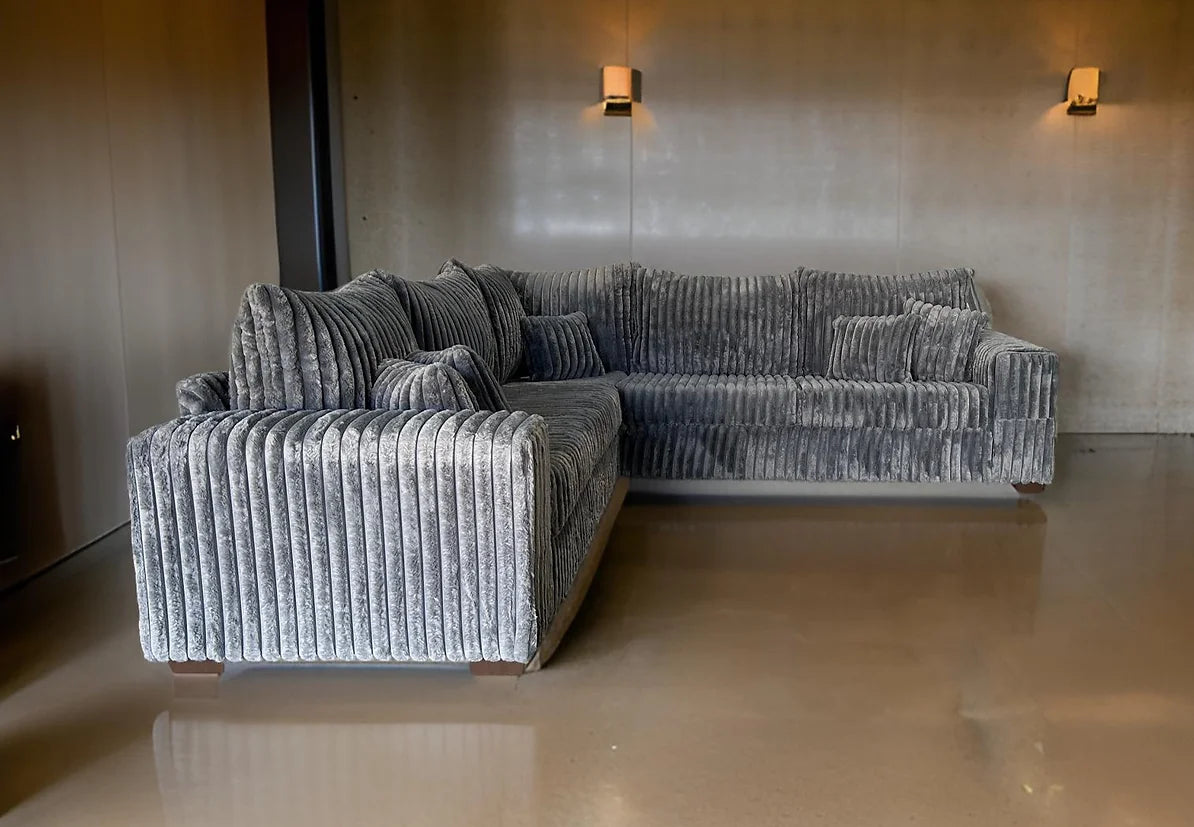 Noah Grey Thick Corduroy Oversized Sectional