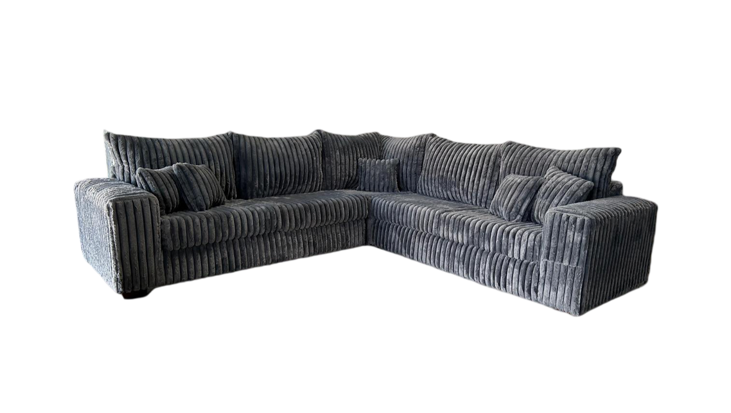 Noah Grey Thick Corduroy Oversized Sectional