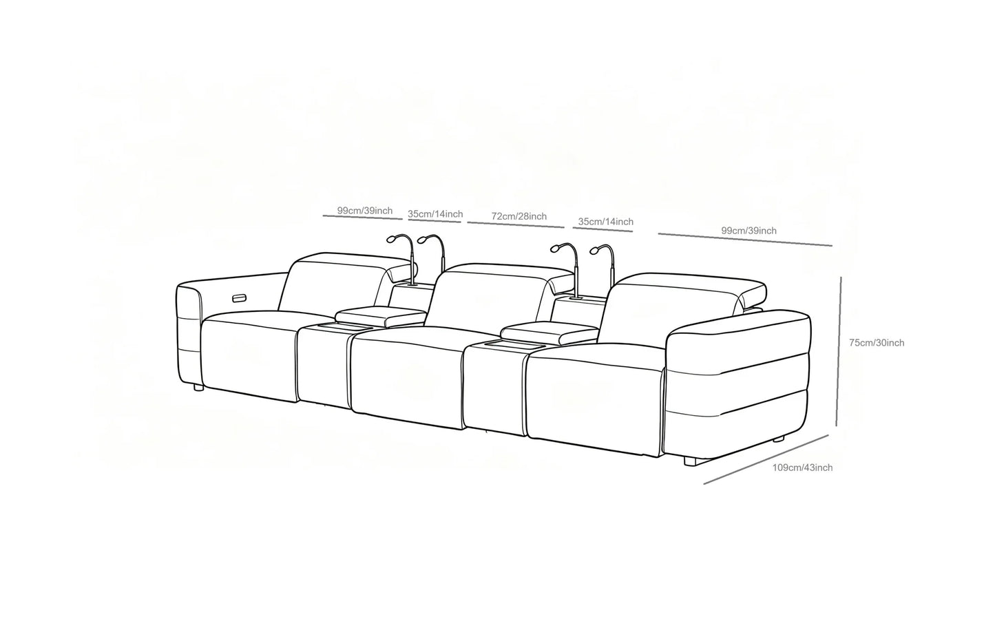 MI-2515 Diamante (Black) Recliner