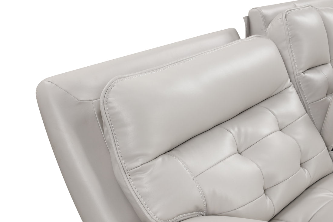 Palma Beige Power Leather Gel Reclining Set
