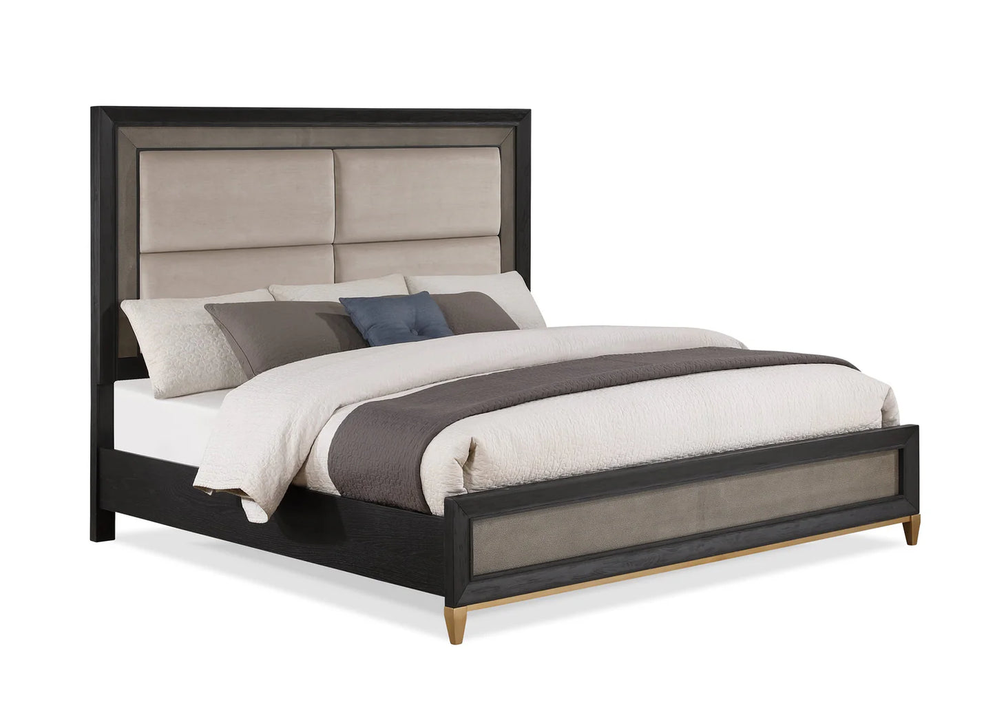5pcs Payson Black & Brown Bedroom Set